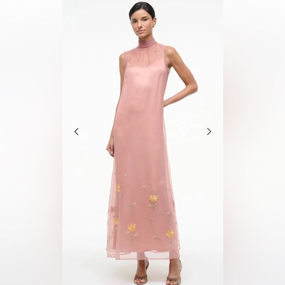 STAUD ALBEE DRESS DAHLIA DAYDREAM PINK/ Fall 25